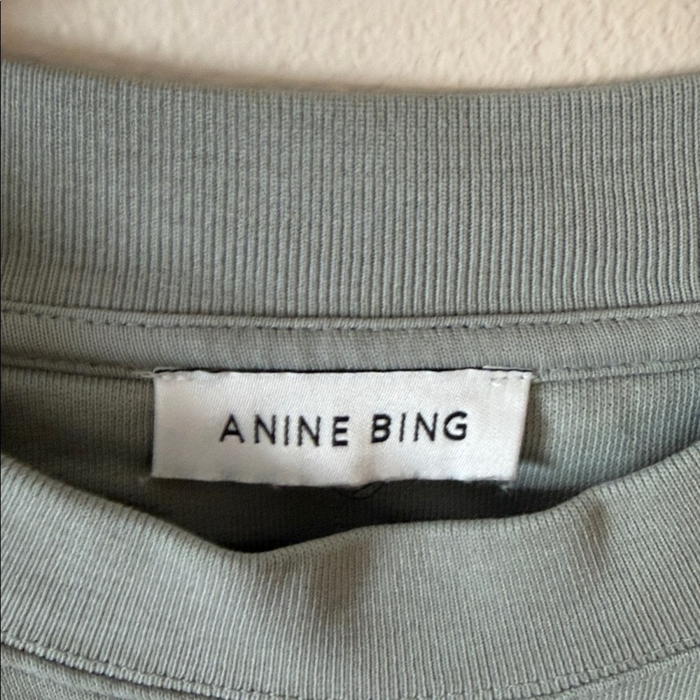 Anine Bing Tyler Sweatshirt in Sage Green Size S - Picture 6 of 7